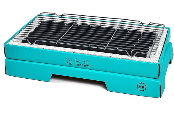 Eldobható grill, hordozható faszén grill, grillező, grillező készlet beltéri és kültéri főzéshez, könnyű, azonnal használható, azonnali grillkészlet BBQ piknikhez, kempinghez, kempinghez (Max)