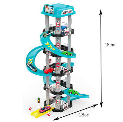 Új design játékkészlet "Város" fiúknak 5 emeletes versenypálya Push Car Car Park játék gyerekeknek
