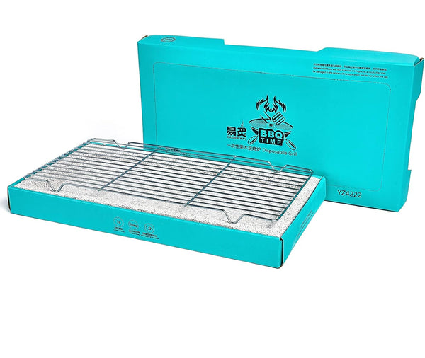 Eldobható grill, hordozható faszén grill, grillező, grillező készlet beltéri és kültéri főzéshez, könnyű, azonnal használható, azonnali grillkészlet BBQ piknikhez, kempinghez, kempinghez (Max)