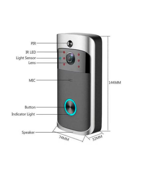 Vezeték nélküli wifis okos videós kapucsengő, hd kamerával