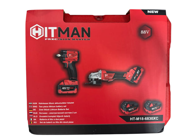 Hitman HT-M18-6830XC Akkumulátoros Szett: 88V Sarokcsiszoló és Ütvecsavarozó