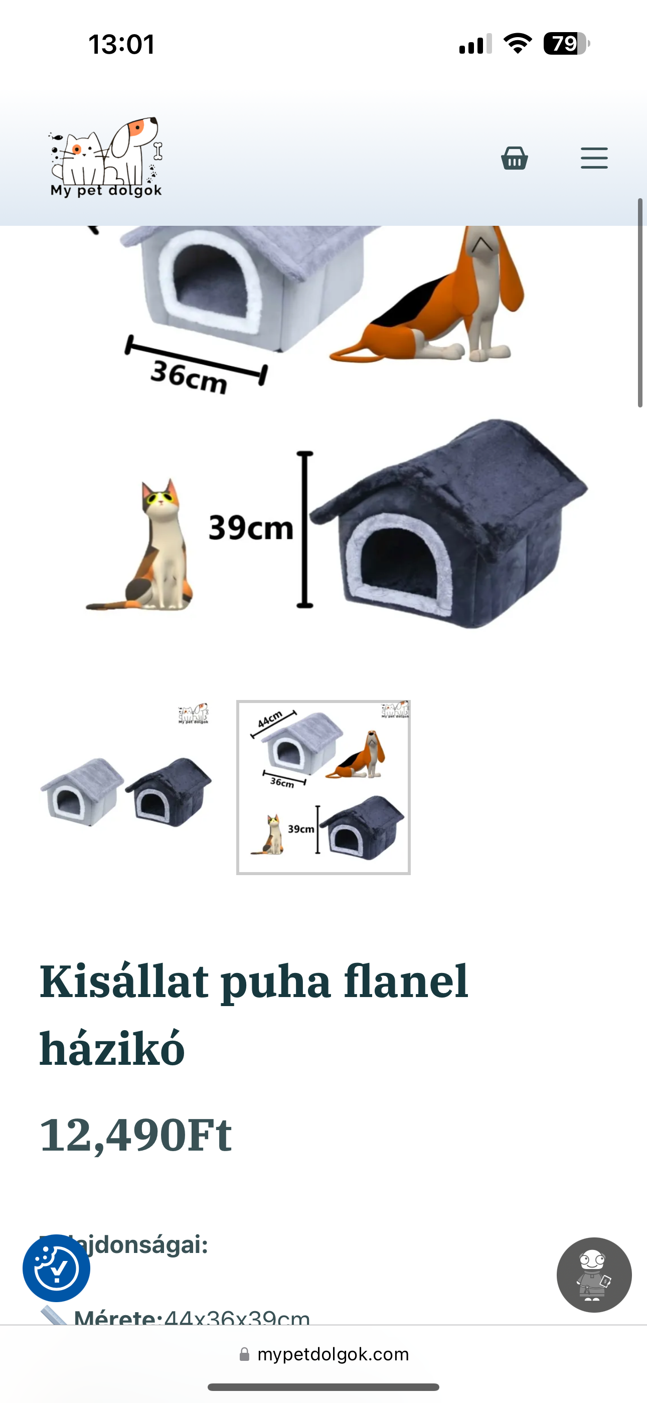 Kisállat puha flanel
házikó