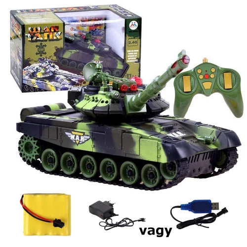 TávirányÍtós War Tank 2.4GHz. 1:18 méretarány erdei álca