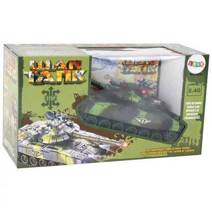 TávirányÍtós War Tank 2.4GHz. 1:18 méretarány erdei álca