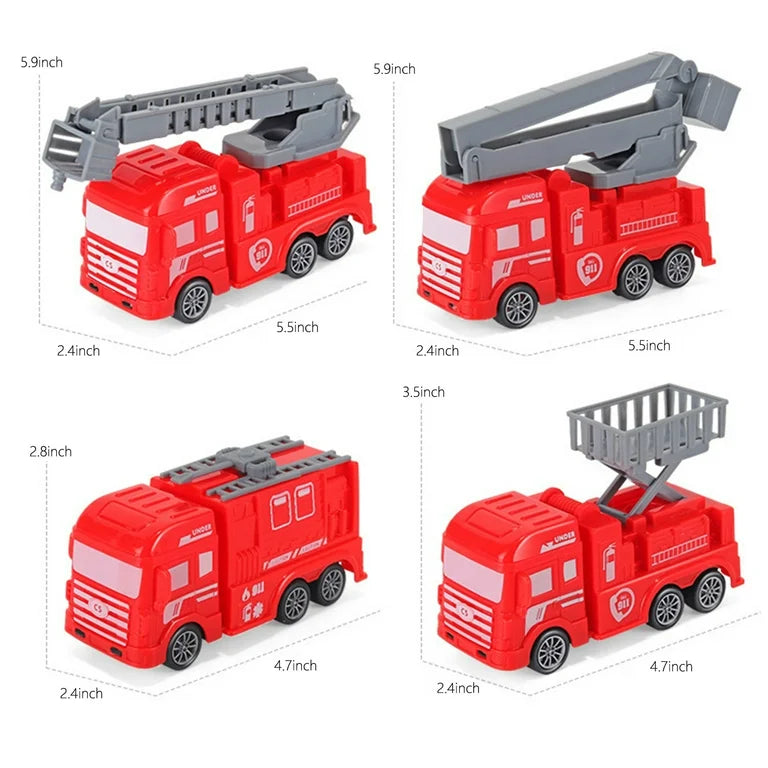 Pull Back Cars Kid Fire Station Playset, oktatási iskolai tanulási játékkészlet Születésnap 3+ éves fiúnak