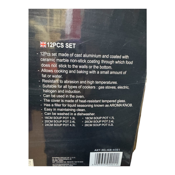 12 DARABOS KERÁMIA-MÁRVÁNYOS EDÉNY KÉSZLET