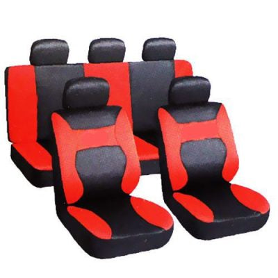 Univerzális 8 részes üléshuzat szett - fekete-piros UL-AG28458/BR