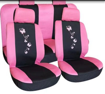 UL-AG23001B/PINK Üléshuzatt szett pillangó mintás, kormányvédővel, övpárnákkal