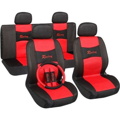11 részes üléshuzat szett - Univerzális - piros-fekete UL-AG28505BR