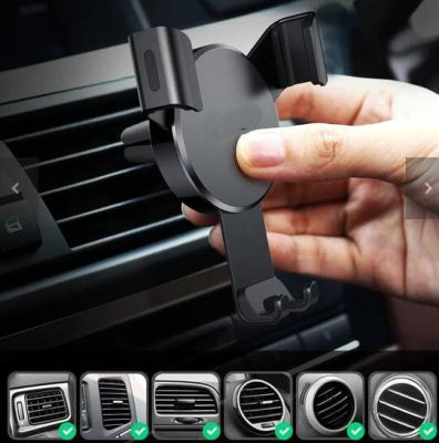 Gravity univerzális szellőzőre erősíthető autós telefontartó fekete színben PDA-C1814