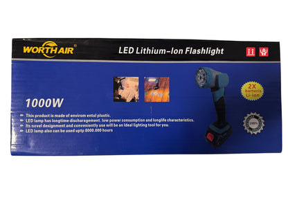 WORTHAIR 1000W LED Lítium-ion Zseblámpa